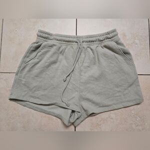 Aeropostle Women's Leisure Shorts in Sage Green In Sweat Pants Material Size S